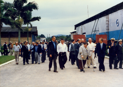Solenidade de lançamento do navio de pesquisa Soloncy Moura, em 16 de Outubro de 1997 | Itajaí/SC