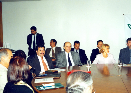 Visita dos Ministros | Meio Ambiente José Sarney Filho e Saúde José Serra à Sede do Ibama, em 25 de Agosto de 2000.