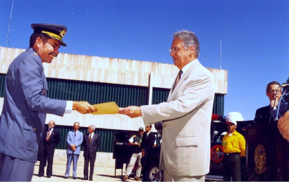 Visita do então Presidente da República, Fernando Henrique Cardoso, ao Ibama por ocasião da assinatura do decreto que criou o Prevfogo.